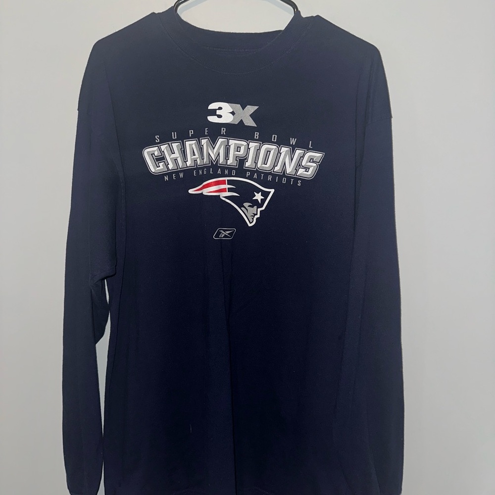 New England Patriots 3 Time Super Bowl Champions Long Sleeve Shirt
